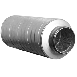 Circular duct silencers with fiberglass insulation SIL
