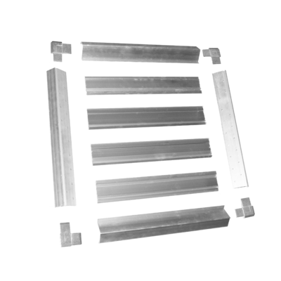 Prefabricated components for aluminium air intake and exhaust units CSQ-A-PREF