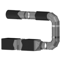 System description Duct and fittings insulated with rubber mat